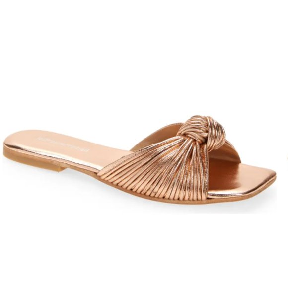 Jeffrey Campbell Shoes - Jeffrey Campbell Knaughty Slide Sandal Silver Gold Size 7 NEW
